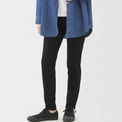 New Muji Vaqueros ajustados y elásticos para mujer ‐ Negro