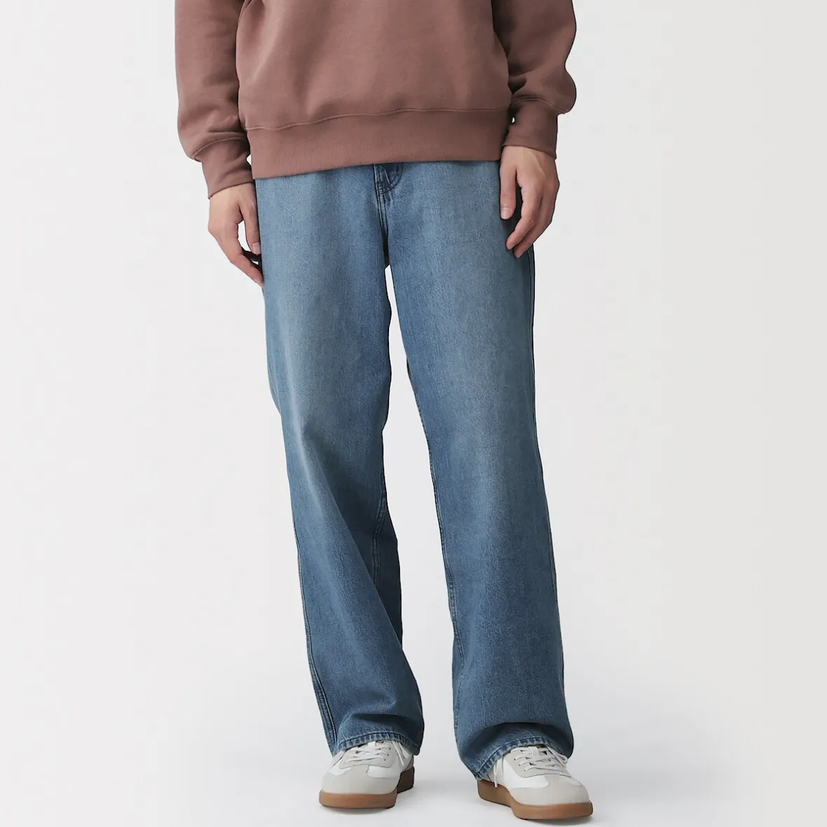 Discount Muji Vaqueros anchos de mezcla de kapok para hombre