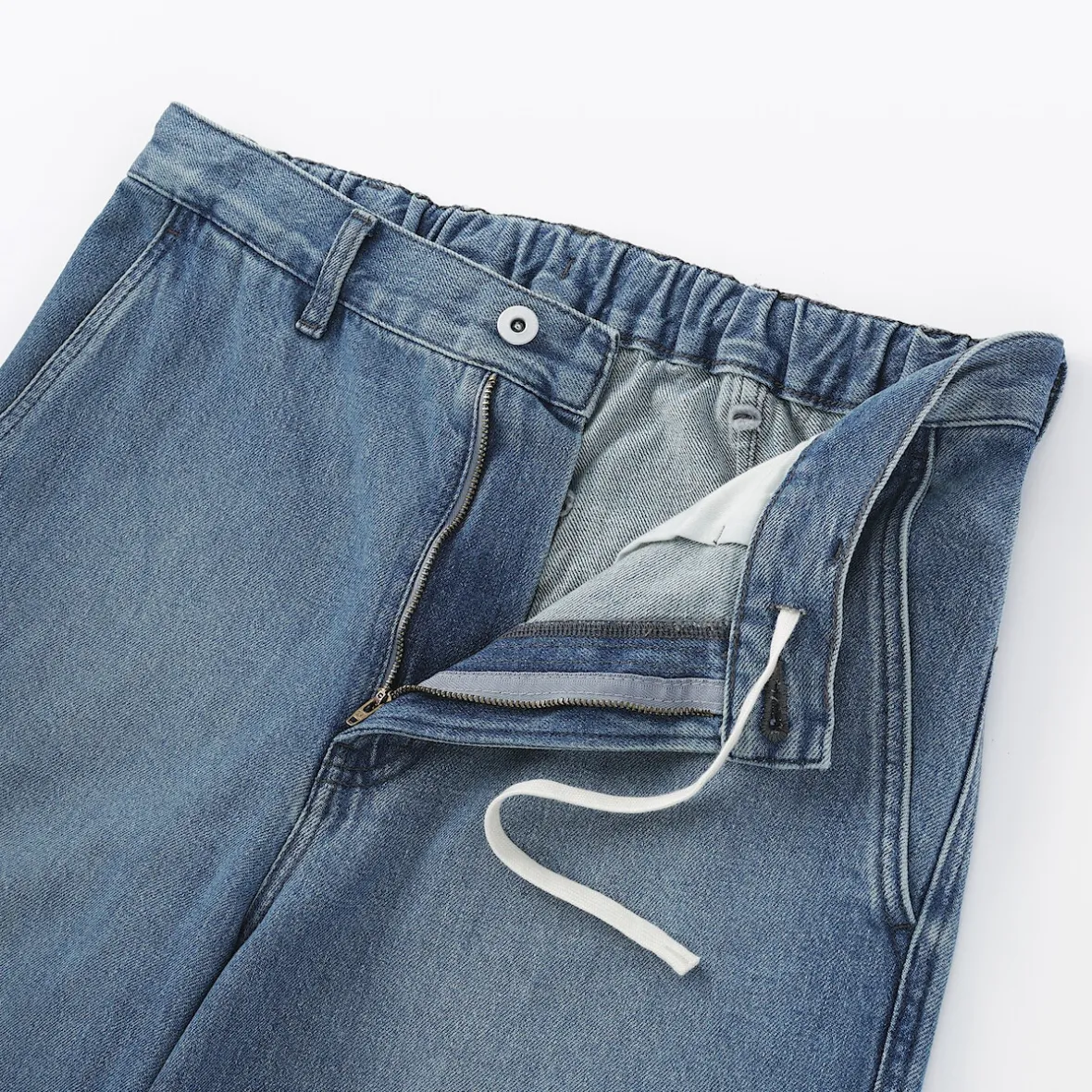 Discount Muji Vaqueros anchos de mezcla de kapok para hombre