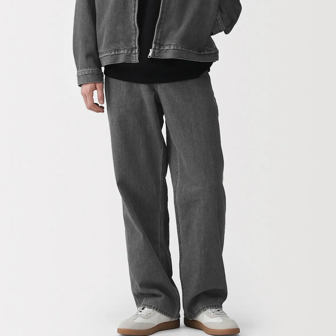 Discount Muji Vaqueros anchos de mezcla de kapok para hombre