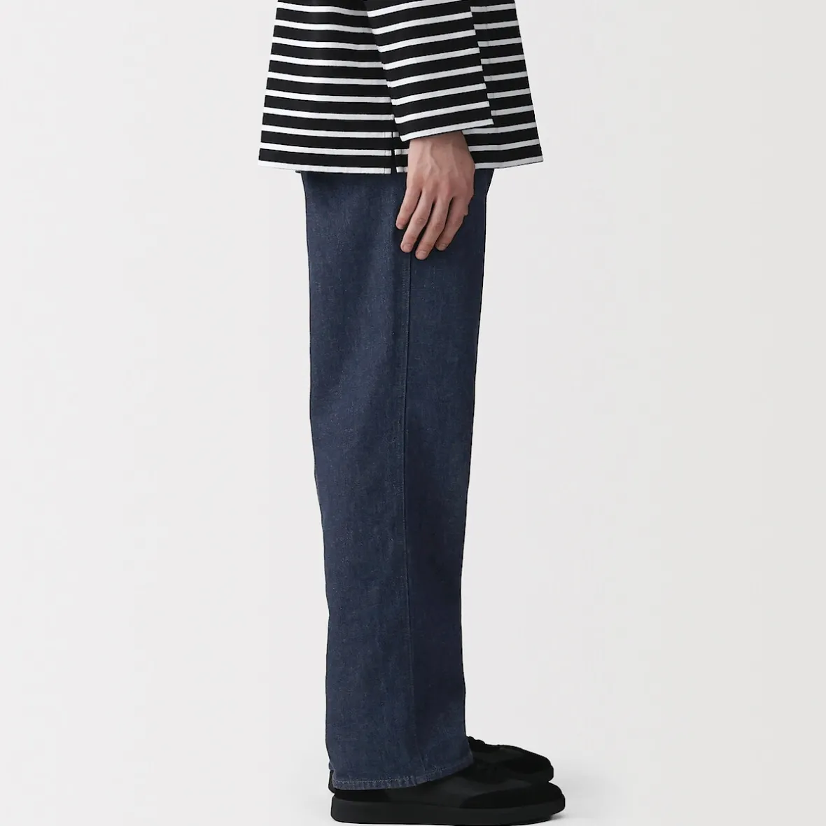 Discount Muji Vaqueros anchos de mezcla de kapok para hombre