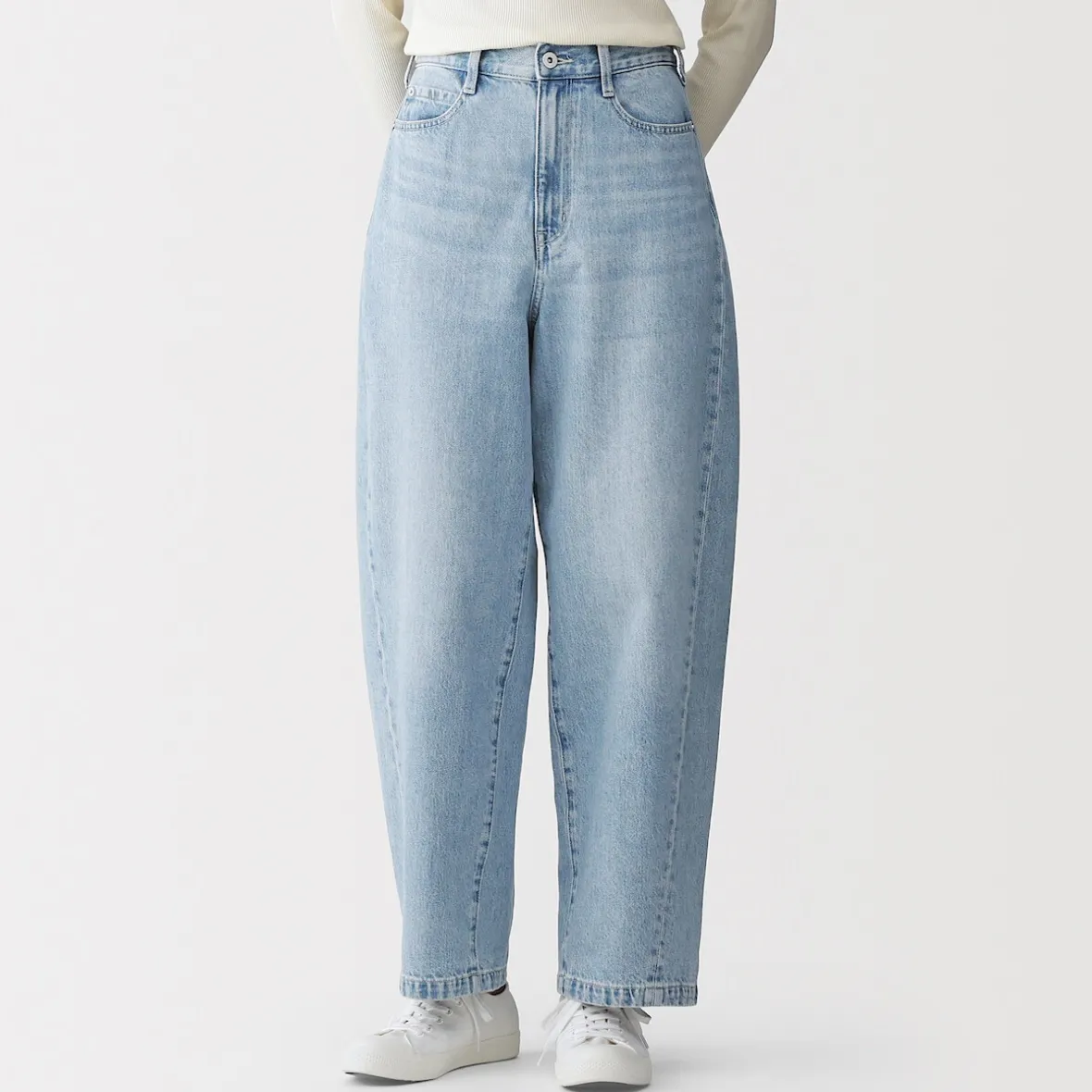Sale Muji Vaqueros tipo cocoon de mezcla de kapok para mujer