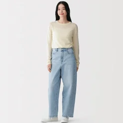 Sale Muji Vaqueros tipo cocoon de mezcla de kapok para mujer