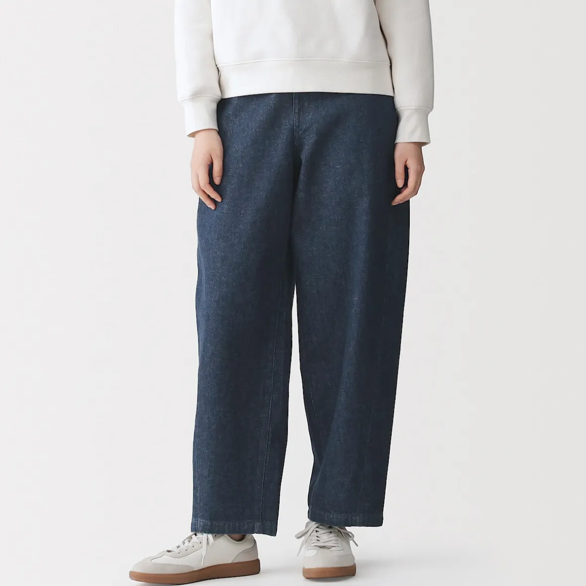 Sale Muji Vaqueros tipo cocoon de mezcla de kapok para mujer