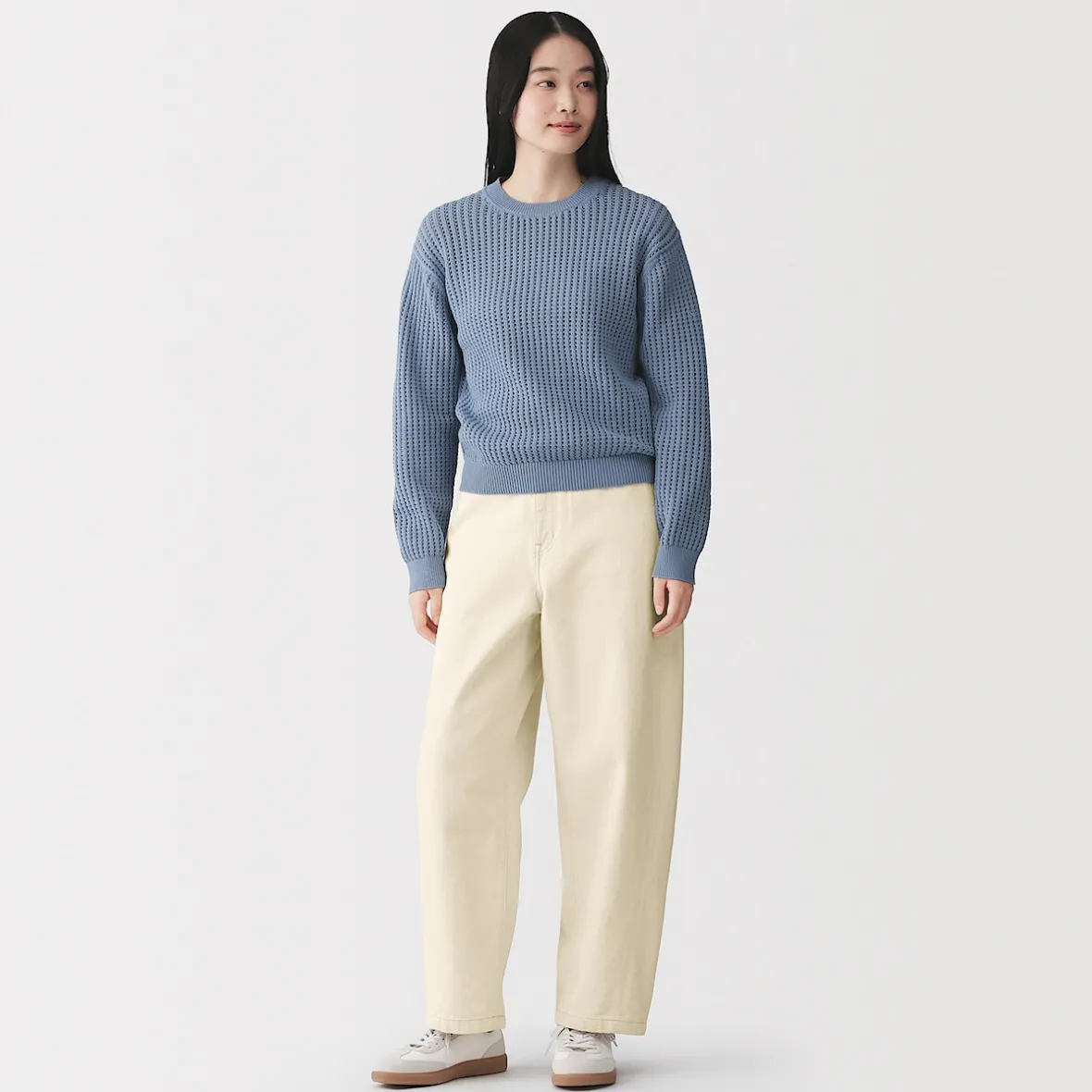Sale Muji Vaqueros tipo cocoon de mezcla de kapok para mujer