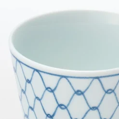 Best Muji Vaso de sake Hasami Ware - Patrón de malla