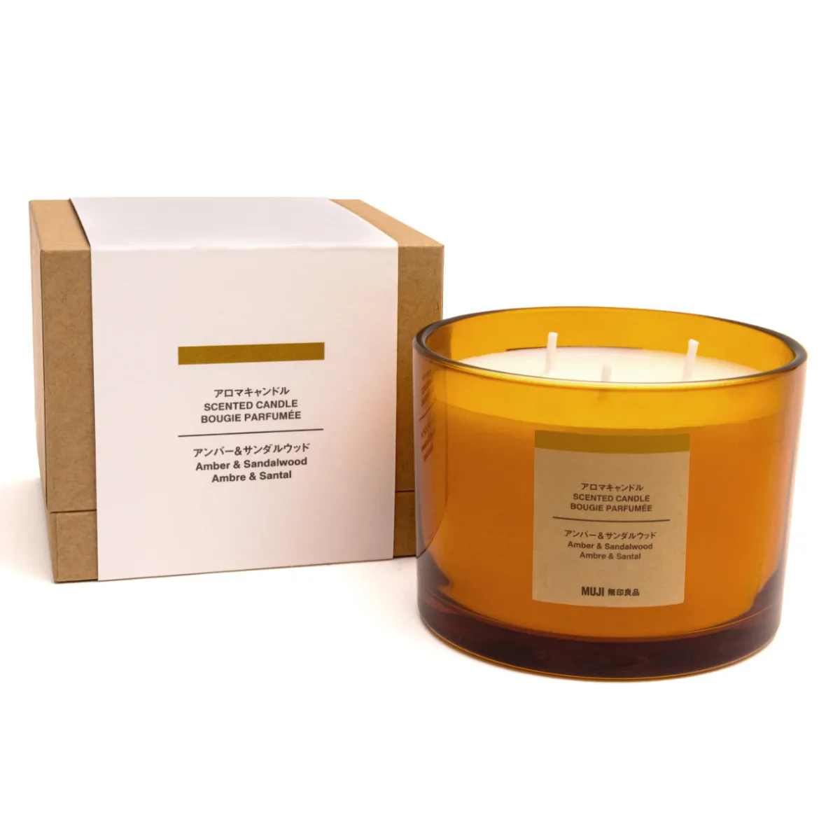 Online Muji Vela de 3 mecha de ámbar y sándalo