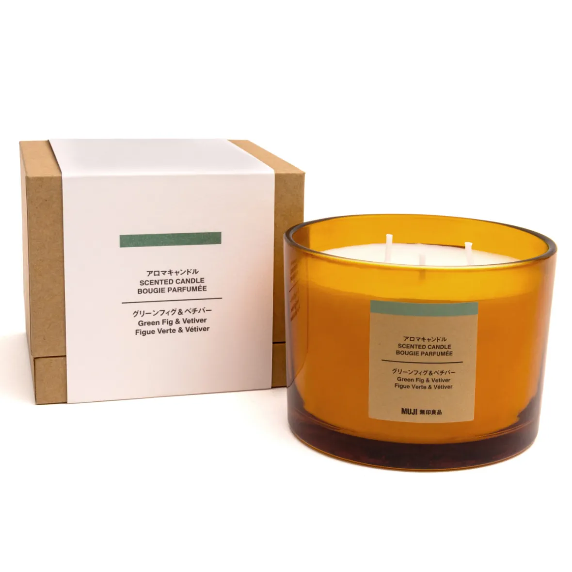 Clearance Muji Vela de 3 mechas de higo verde y vetiver