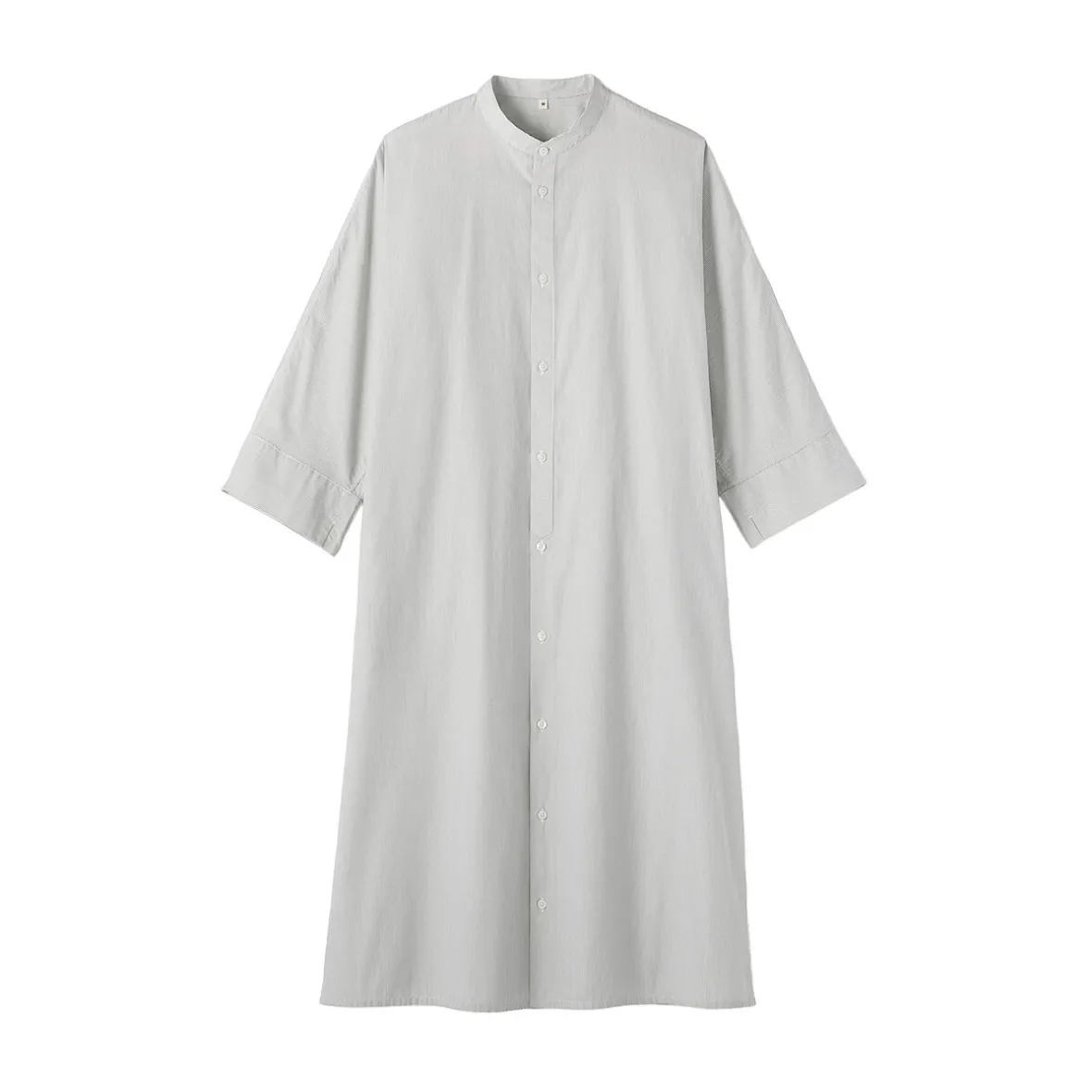 Hot Muji Vestido camisero con cuello mao de popelín de algodón orgánico para mujer