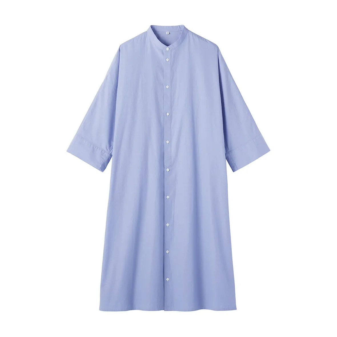 Hot Muji Vestido camisero con cuello mao de popelín de algodón orgánico para mujer