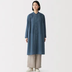 New Muji Vestido camisero de algodón orgánico de alta torsión para mujer