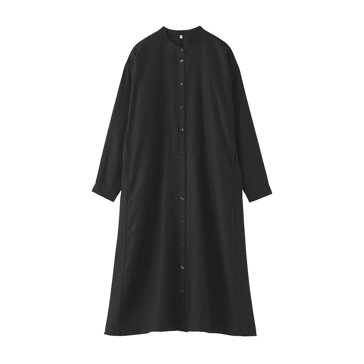 Clearance Muji Vestido camisero de cuello alto de lino lavado para mujer