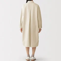 Outlet Muji Vestido camisero ligero de sagra y mezcla de kapok para mujer Blanco Natural
