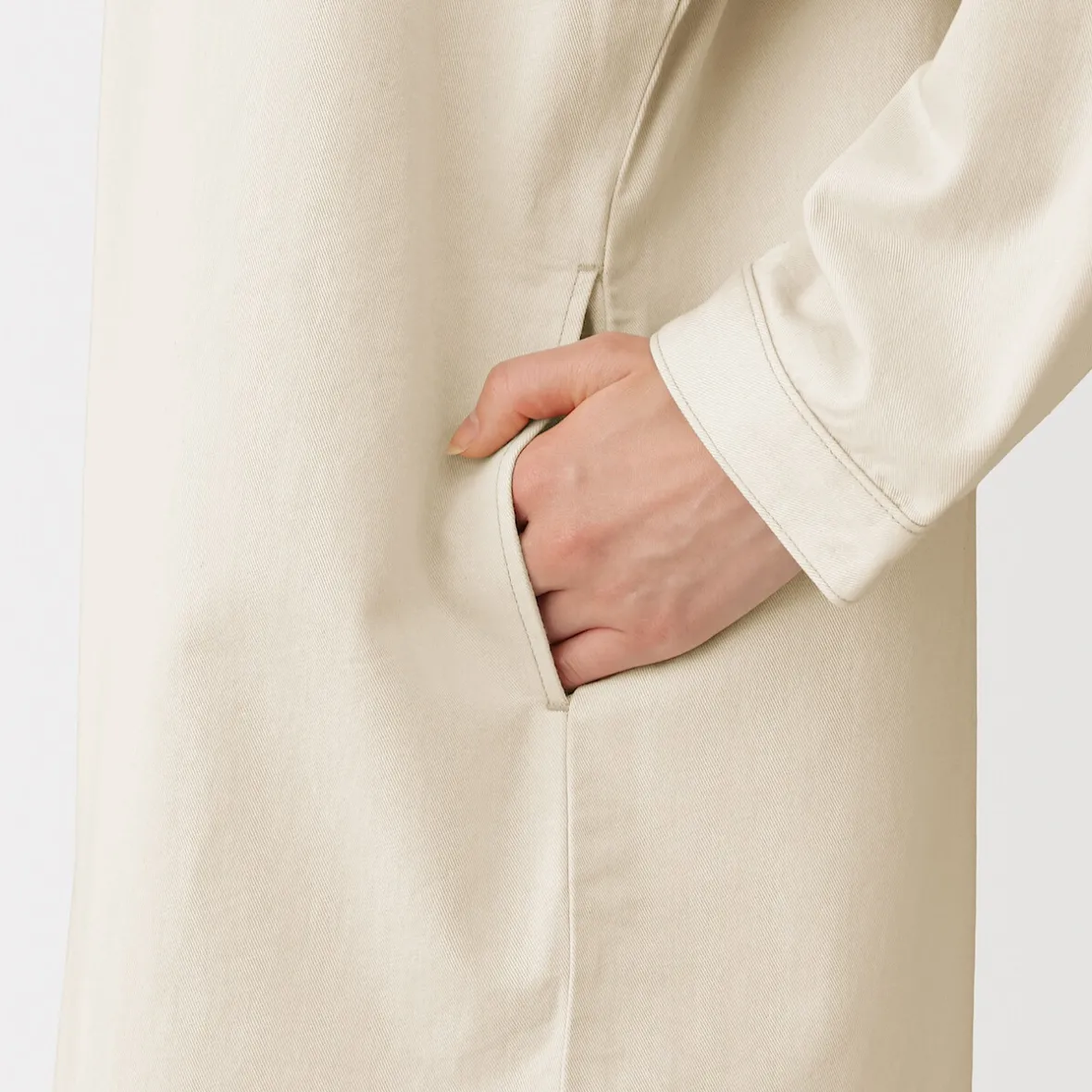 Outlet Muji Vestido camisero ligero de sagra y mezcla de kapok para mujer Blanco Natural