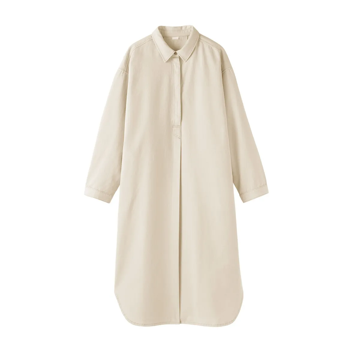 Outlet Muji Vestido camisero ligero de sagra y mezcla de kapok para mujer Blanco Natural