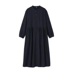 Sale Muji Vestido camisero midi de gasa de algodón para mujer