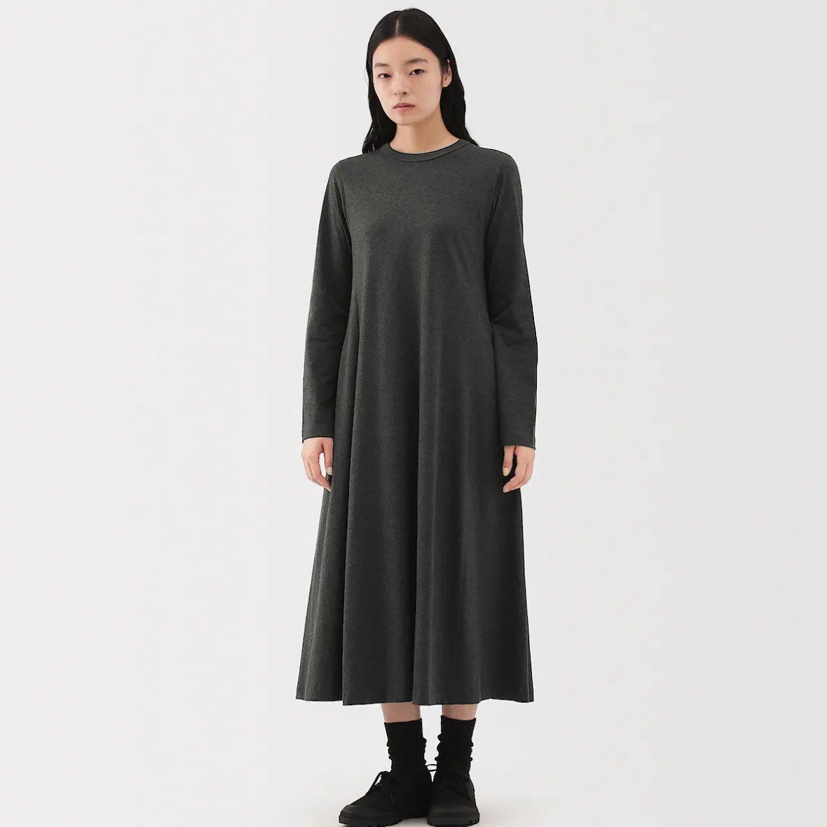 Muji Vestido de algodón y yak para mujer