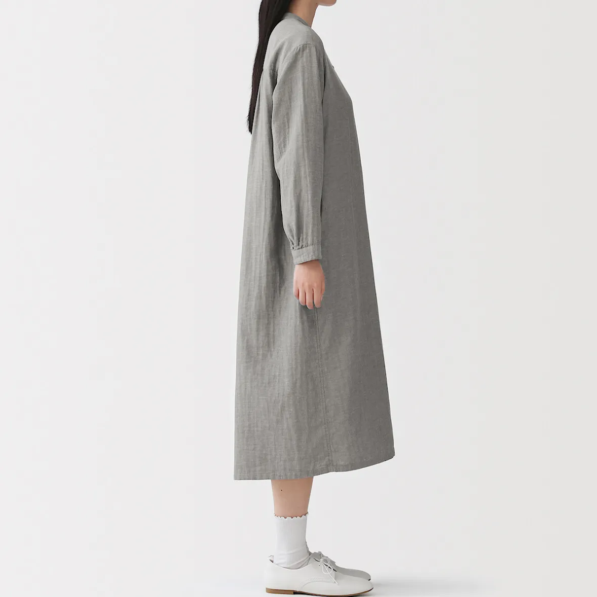 New Muji Vestido de gasa doble y mezcla de kapok para mujer