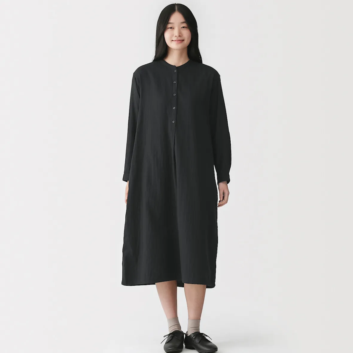 New Muji Vestido de gasa doble y mezcla de kapok para mujer