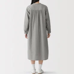 New Muji Vestido de gasa doble y mezcla de kapok para mujer