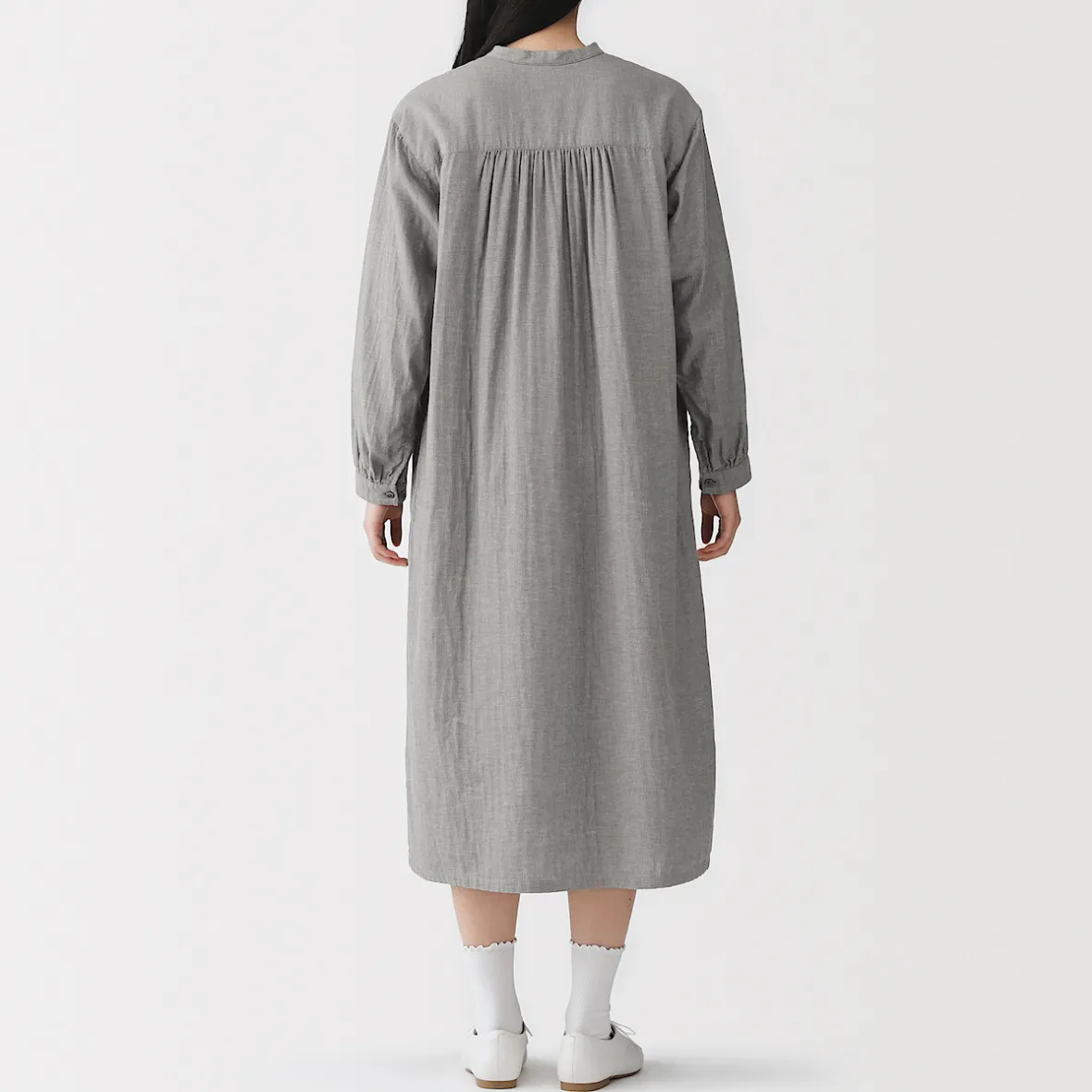 New Muji Vestido de gasa doble y mezcla de kapok para mujer