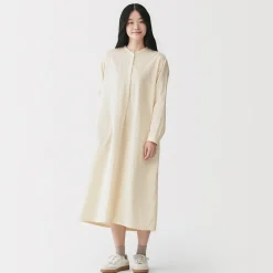 New Muji Vestido de gasa doble y mezcla de kapok para mujer