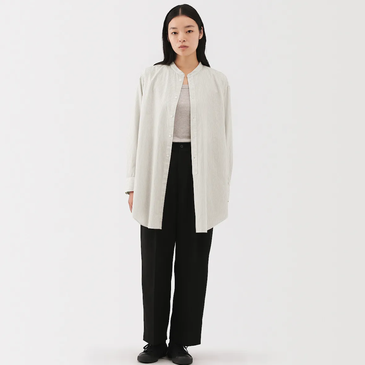 Sale Muji Vestido de popelina de algodón para mujer