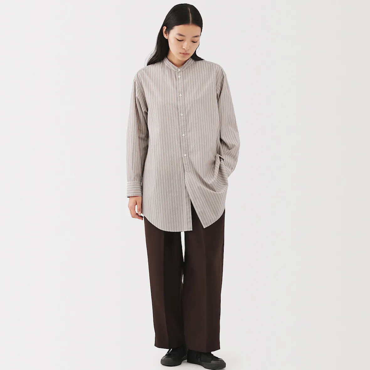 Sale Muji Vestido de popelina de algodón para mujer