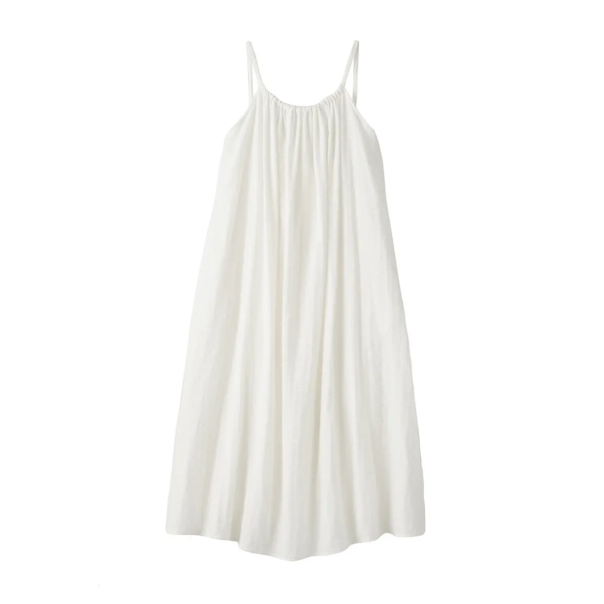 Hot Muji Vestido top de doble gasa con puntos dobby para mujer