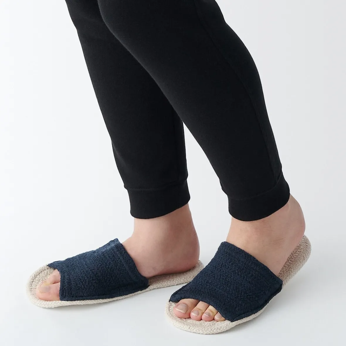 Muji Zapatillas abiertas de mezcla de algodón