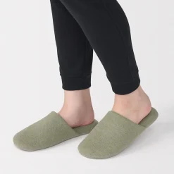 Clearance Muji Zapatillas de estar por casa de algodón suave