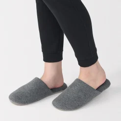 Clearance Muji Zapatillas de estar por casa de algodón suave