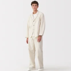 Online Muji Zapatillas de piel para hombre